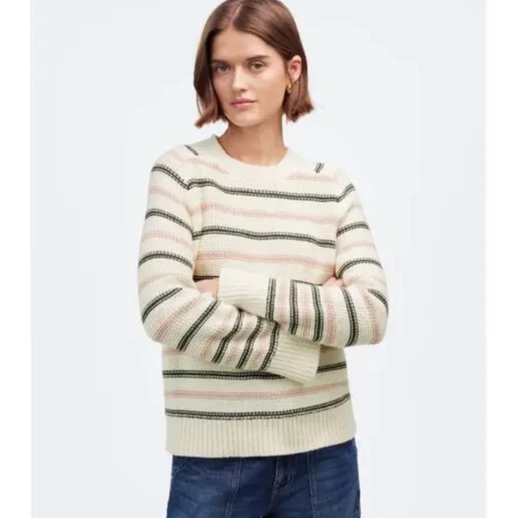 Madewell Sweaters - Madewell Stripe Crewneck Cotton Sweater - XS